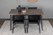 Venture Design Kenth & Tempe Matstolar 2-pack Svart + Rektangulära Matbord 140 x 80 Valnöt