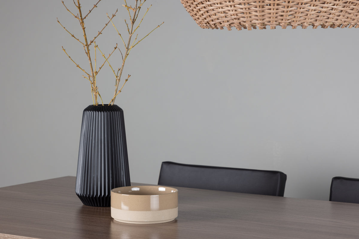 Venture Design Kenth & Tempe Matstolar 2-pack Svart + Rektangulära Matbord 140 x 80 Valnöt