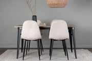 Venture Design Polar & Tempe Matstolar 2-pack Beige + Rektangulära Matbord 140 x 80 Valnöt