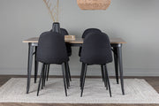 Venture Design Polar & Tempe Matstolar 2-pack Svart + Rektangulära Matbord 140 x 80 Valnöt
