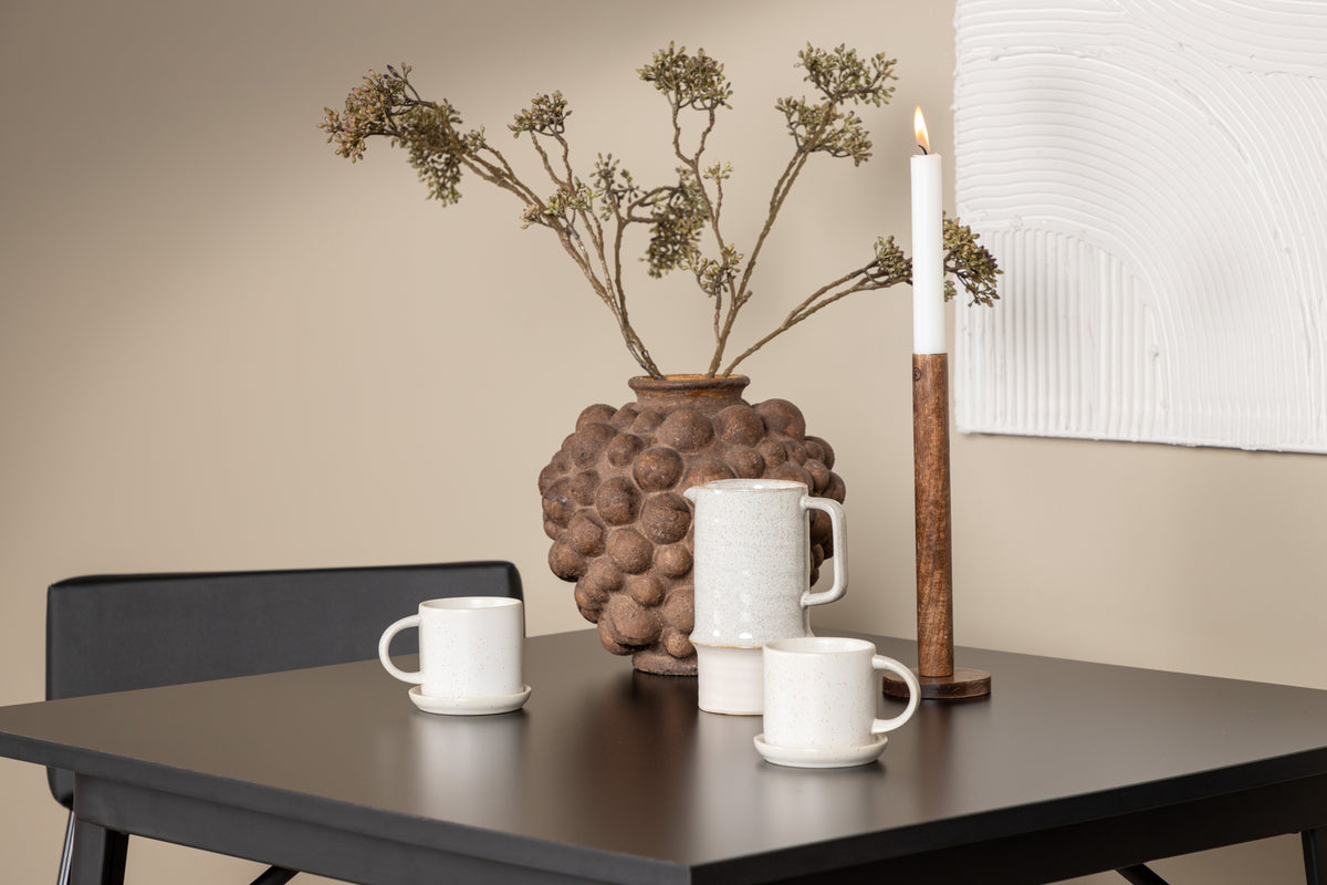 Venture Design Kenth & Tempe Matstolar 2-pack Svart + Rektangulära Matbord 80 x 80 Svart