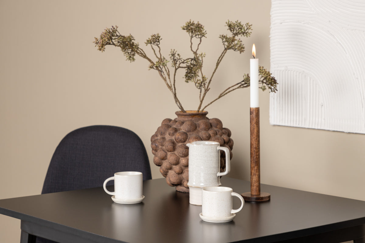 Venture Design Polar & Tempe Matstolar 2-pack Svart + Rektangulära Matbord 80 x 80 Svart