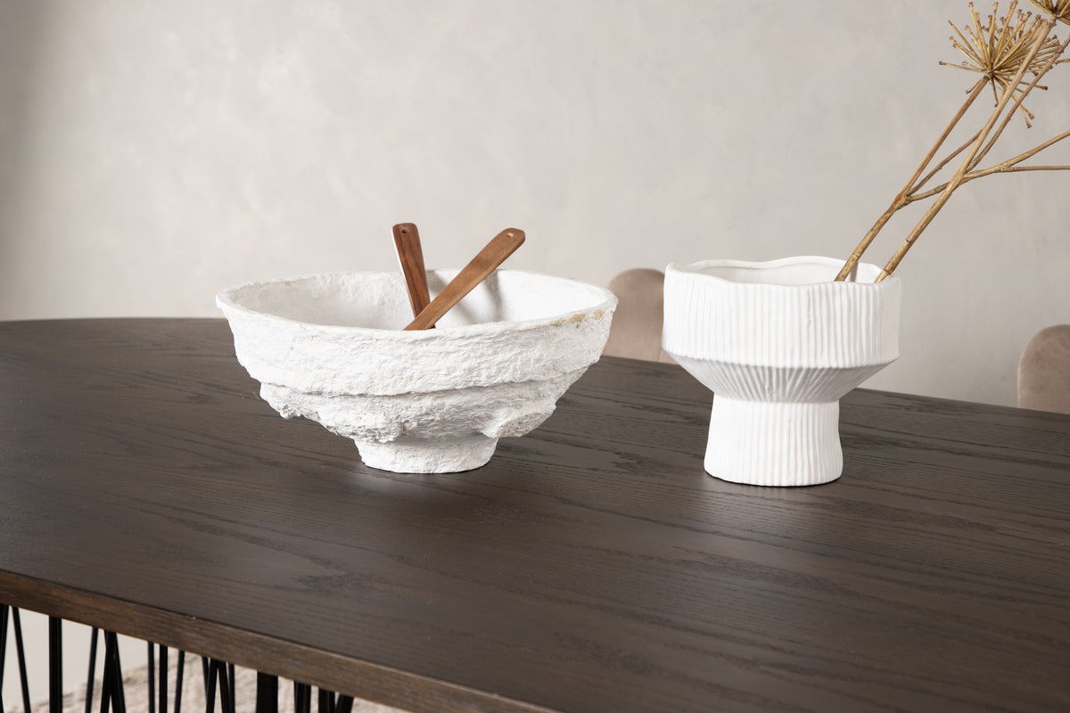 Venture Design Limhamn & Stone Matstolar 2-pack Beige + Ovala Matbord 220 x 100 Mocka