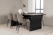 Venture Design Modesto & Vail Matstolar 2-pack Beige + Rektangulära Matbord 200 x 100 Svart