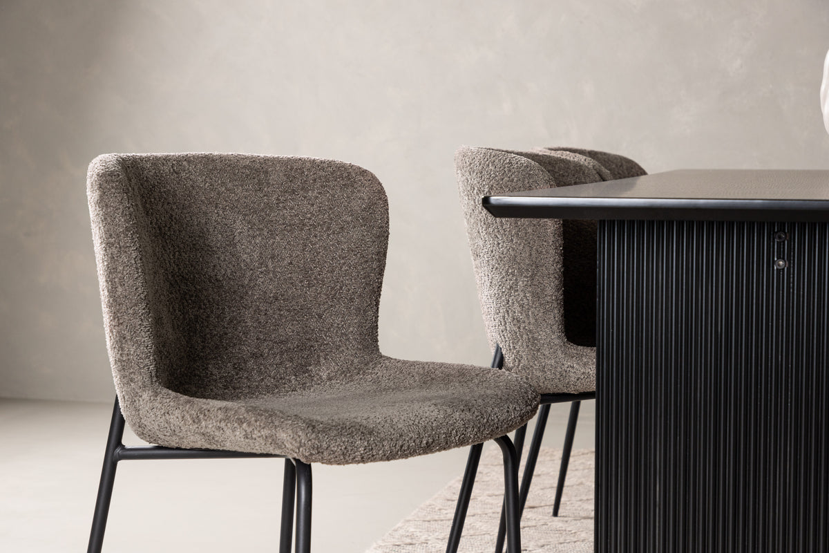Venture Design Modesto & Vail Matstolar 2-pack Brun + Rektangulära Matbord 200 x 100 Svart