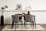 Venture Design Tempe & Modesto Rektangulära Matbord 140 x 80 Valnöt + Matstolar 2-pack Beige