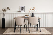 Venture Design Tempe & Modesto Rektangulära Matbord 140 x 80 Valnöt + Matstolar 2-pack Brun
