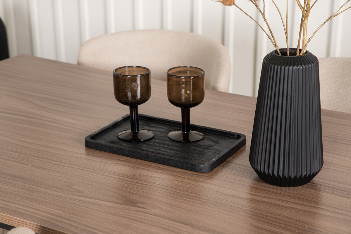 Venture Design Tempe & Modesto Rektangulära Matbord 140 x 80 Valnöt + Matstolar 2-pack Brun