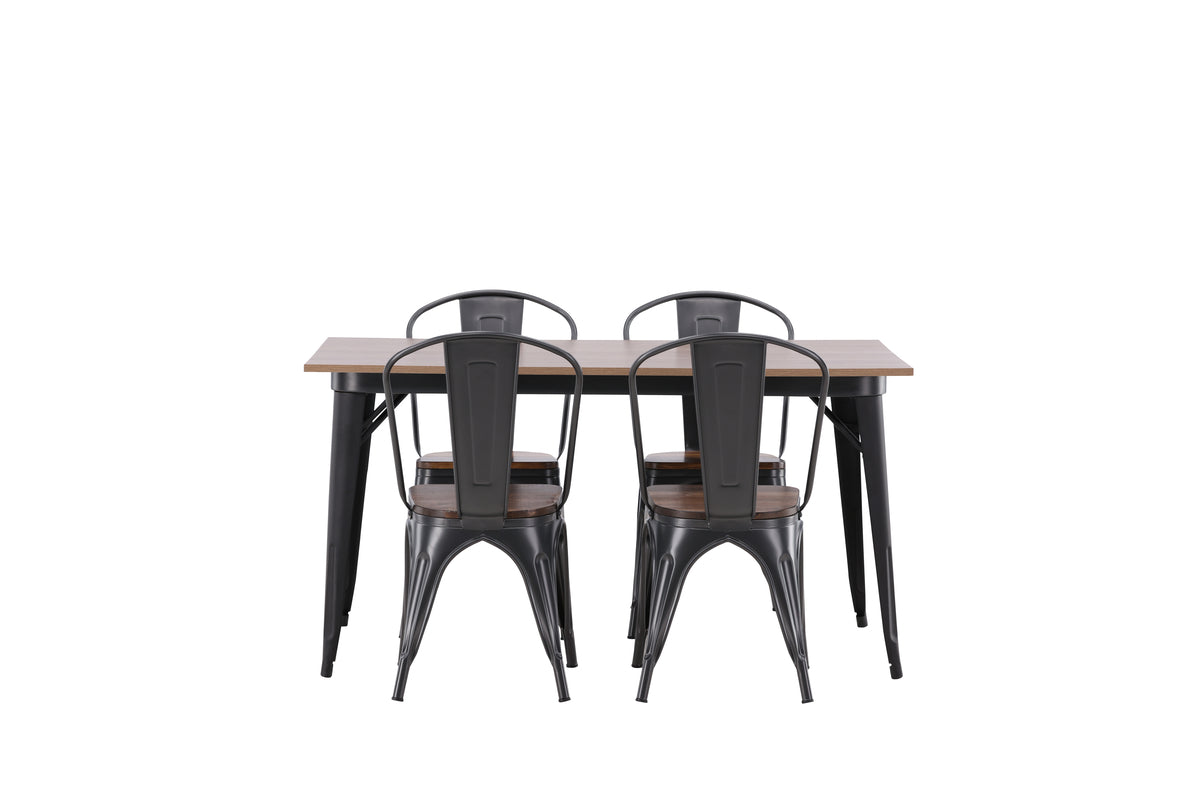 Venture Design Tempe Rektangulära Matbord 140 x 80 Valnöt + Matstolar 2-pack Valnöt