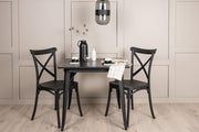 Venture Design Crosett & Tempe Matstolar 2-pack Svart + Rektangulära Matbord 80 x 80 Svart