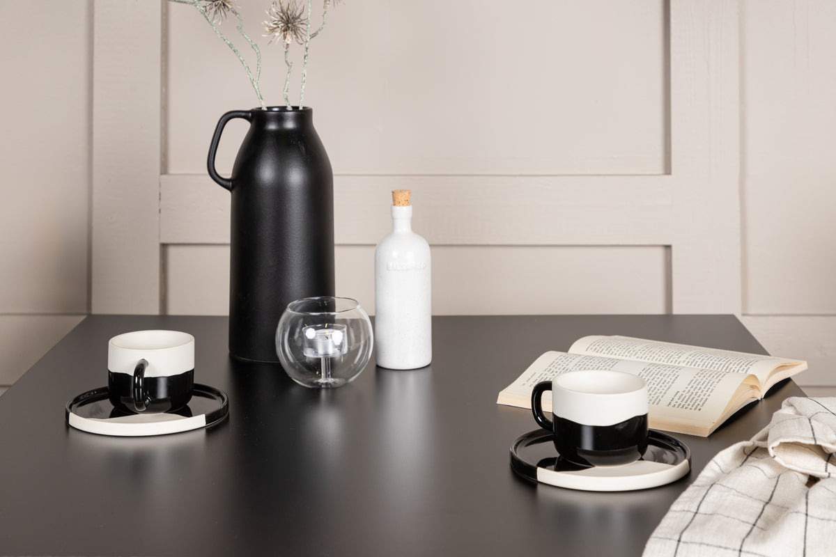 Venture Design Crosett & Tempe Matstolar 2-pack Svart + Rektangulära Matbord 80 x 80 Svart