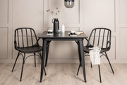 Venture Design Tempe & Dyrön Rektangulära Matbord 80 x 80 Svart + Matstolar 2-pack Svart