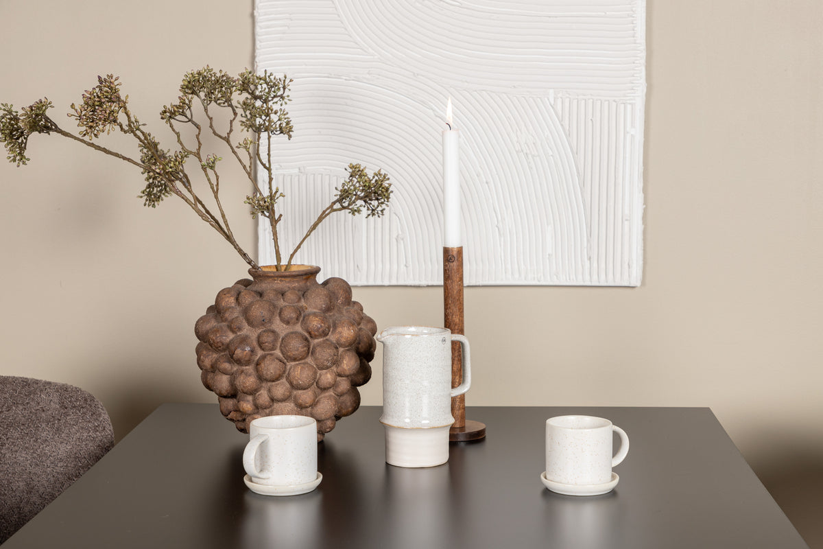 Venture Design Tempe & Modesto Rektangulära Matbord 80 x 80 Svart + Matstolar 2-pack Brun