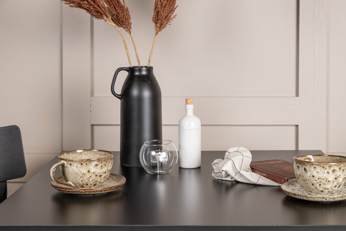Venture Design Tempe & Montros Rektangulära Matbord 80 x 80 Svart + Matstolar 2-pack Svart