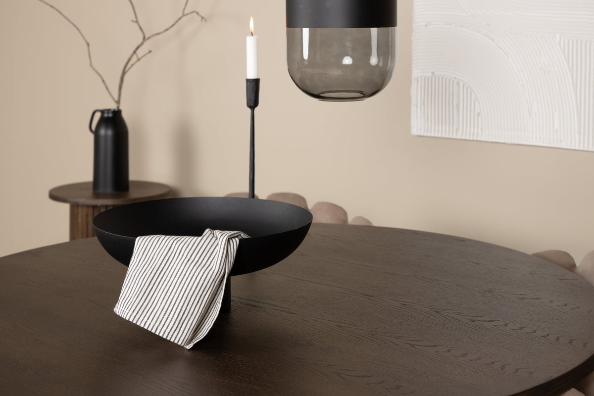 Venture Design Limhamn & Stone Matstolar Beige + Runda Matbord ⌀120 Mocka
