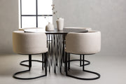 Venture Design Stone & Simrishamn Runda Matbord ⌀120 Mocka + Matstolar Beige