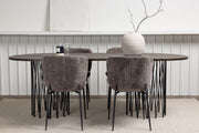 Venture Design Modesto & Stone Matstolar 2-pack Brun + Ovala Matbord 220 x 100 Mocka
