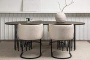 Venture Design Stone & Simrishamn Ovala Matbord 220 x 100 Mocka + Matstolar Beige