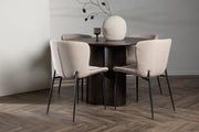 Venture Design Modesto & Olivia Matstolar 2-pack Beige + Runda Matbord ⌀110 Mocka