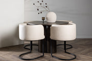 Venture Design Olivia & Simrishamn Runda Matbord ⌀110 Mocka + Matstolar Beige