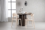 Venture Design Åstol & Olivia Matstolar 2-pack Beige + Runda Matbord ⌀110 Mocka