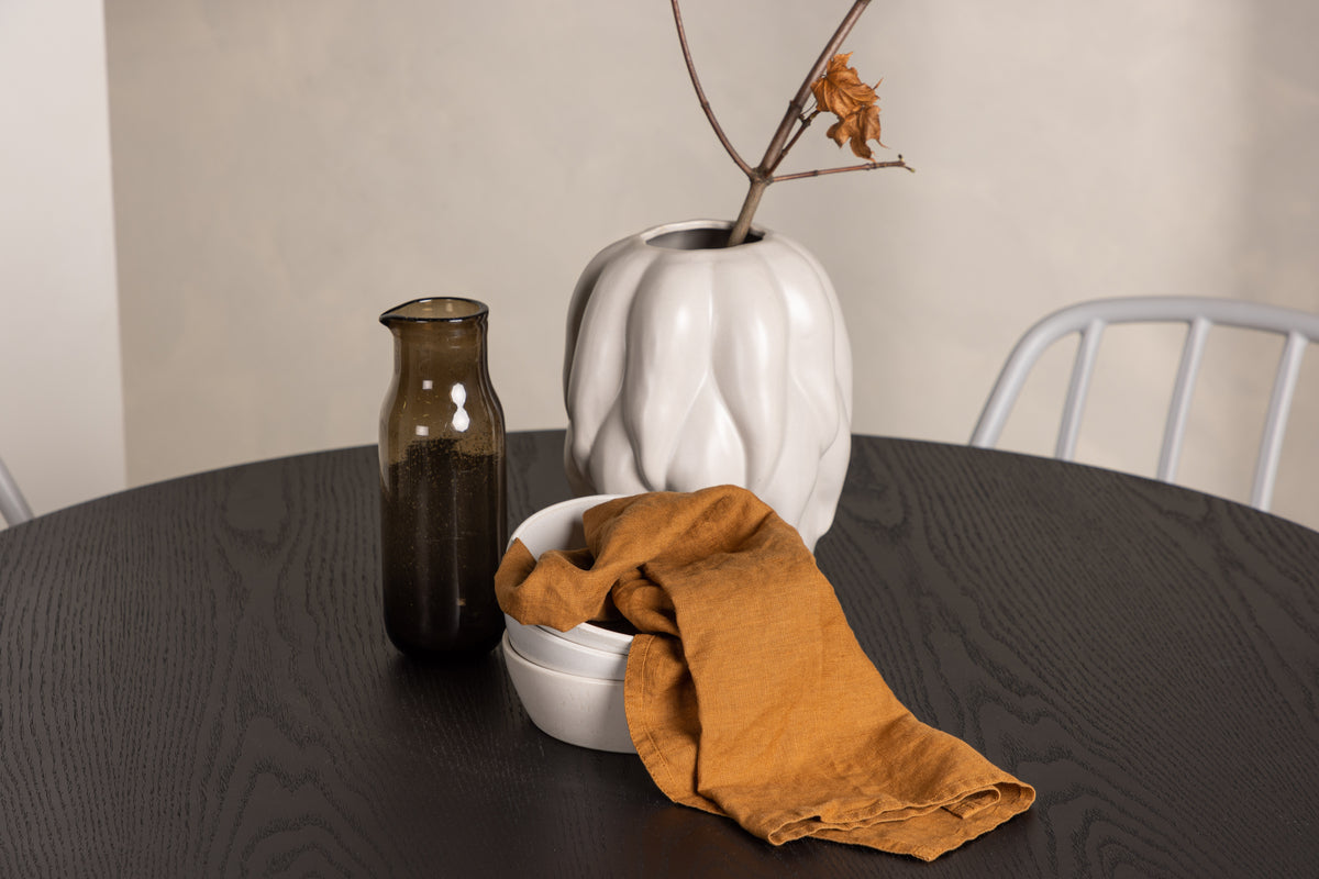 Venture Design Dyrön & Olivia Matstolar 2-pack Ljusgrå + Runda Matbord ⌀110 Svart