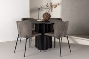 Venture Design Modesto & Olivia Matstolar 2-pack Brun + Runda Matbord ⌀110 Svart