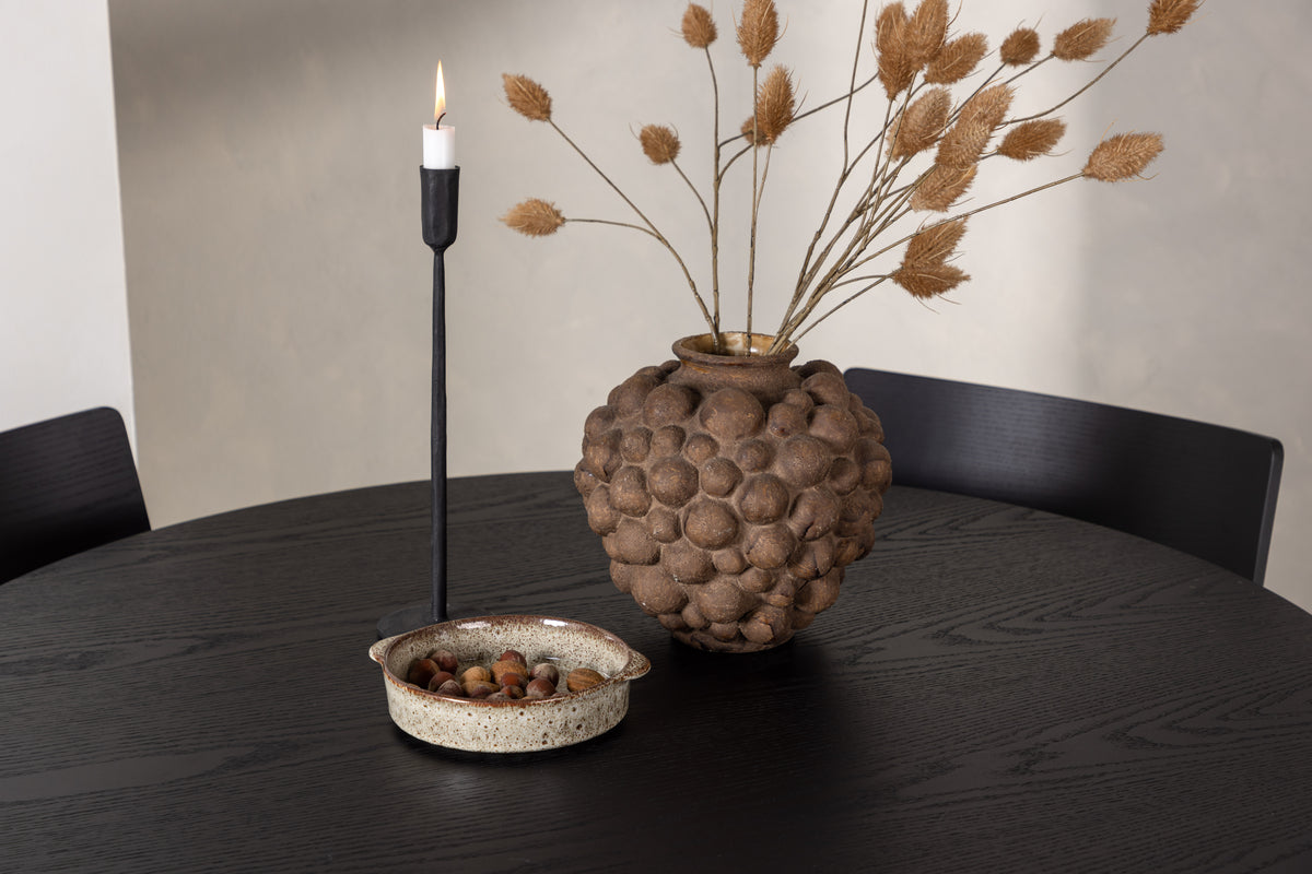 Venture Design Montros & Olivia Matstolar 2-pack Svart + Runda Matbord ⌀110 Svart