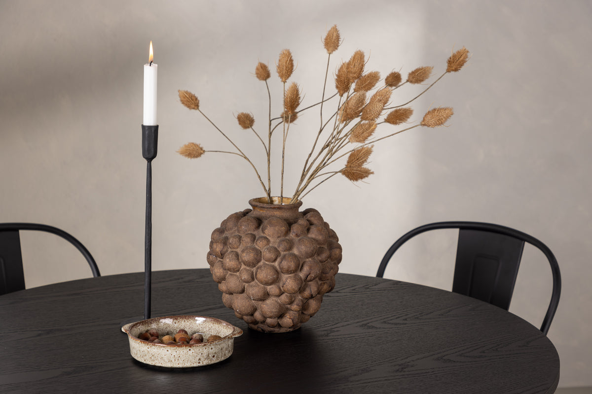 Venture Design Tempe & Olivia Matstolar 4-pack Svart + Runda Matbord ⌀110 Svart