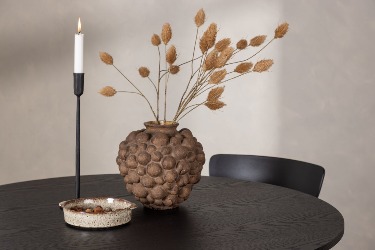 Venture Design Ursholmen & Olivia Matstolar 2-pack Svart + Runda Matbord ⌀110 Svart