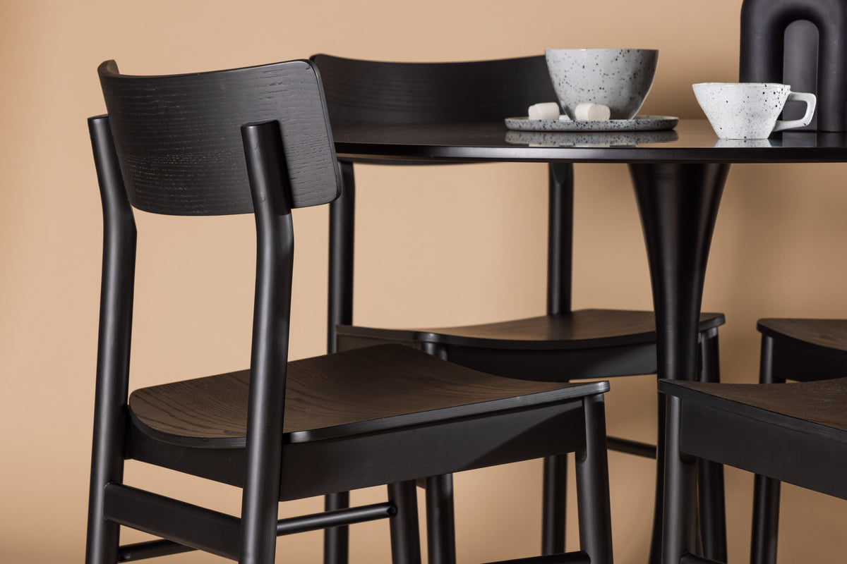 Venture Design Montros & Glade Matstolar 2-pack Svart + Runda Matbord ⌀100 Svart