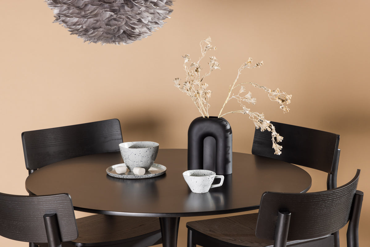 Venture Design Montros & Glade Matstolar 2-pack Svart + Runda Matbord ⌀100 Svart