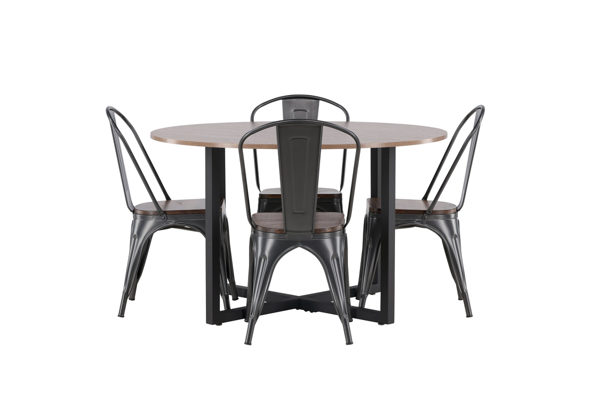 Venture Design Durango & Tempe Runda Matbord ⌀120 Valnöt + Matstolar 2-pack Valnöt
