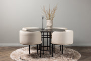 Venture Design Copenhagen & Simrishamn Runda Matbord ⌀115 Mocka + Matstolar Beige