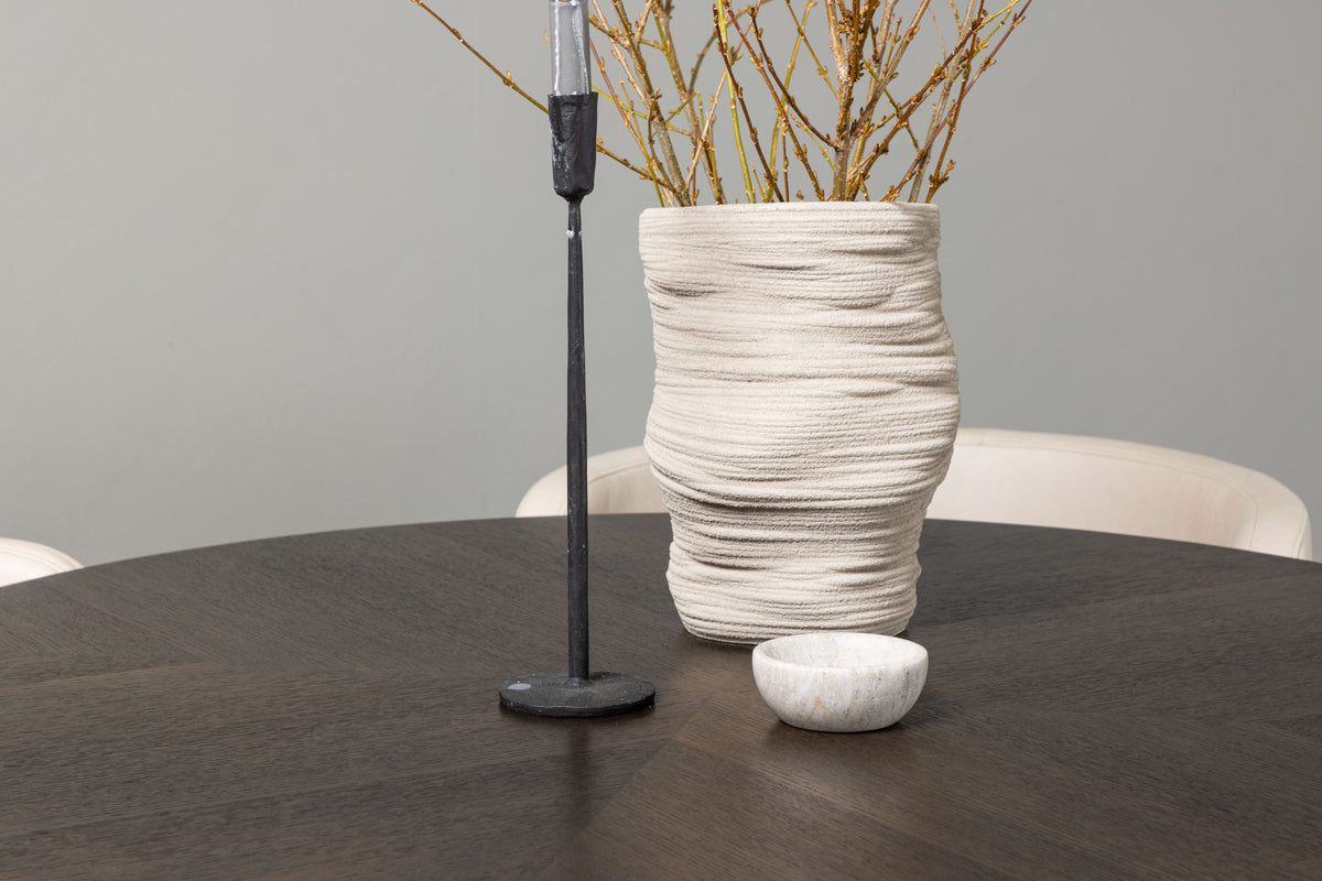 Venture Design Copenhagen & Simrishamn Runda Matbord ⌀115 Mocka + Matstolar Beige