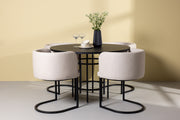 Venture Design Copenhagen & Simrishamn Runda Matbord ⌀115 Svart + Matstolar Beige