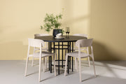 Venture Design Åstol & Copenhagen Matstolar 2-pack Beige + Runda Matbord ⌀115 Svart