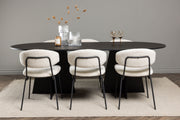 Venture Design Bootcut & Chico Ovala Matbord 230 x 115 Svart + Matstolar 2-pack Vit