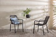 Venture Design Peking & Bacong Matstolar 2-pack Svart + Cafebord Ø60 Beige