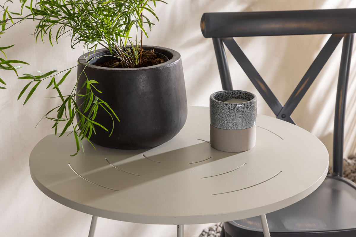 Venture Design Tablas & Bacong Matstolar 2-pack Mörkgrå + Cafebord ⌀60 Beige
