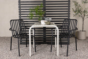 Venture Design Borneo & Peking Cafebord 70 x 70 Beige + Matstolar 2-pack Svart