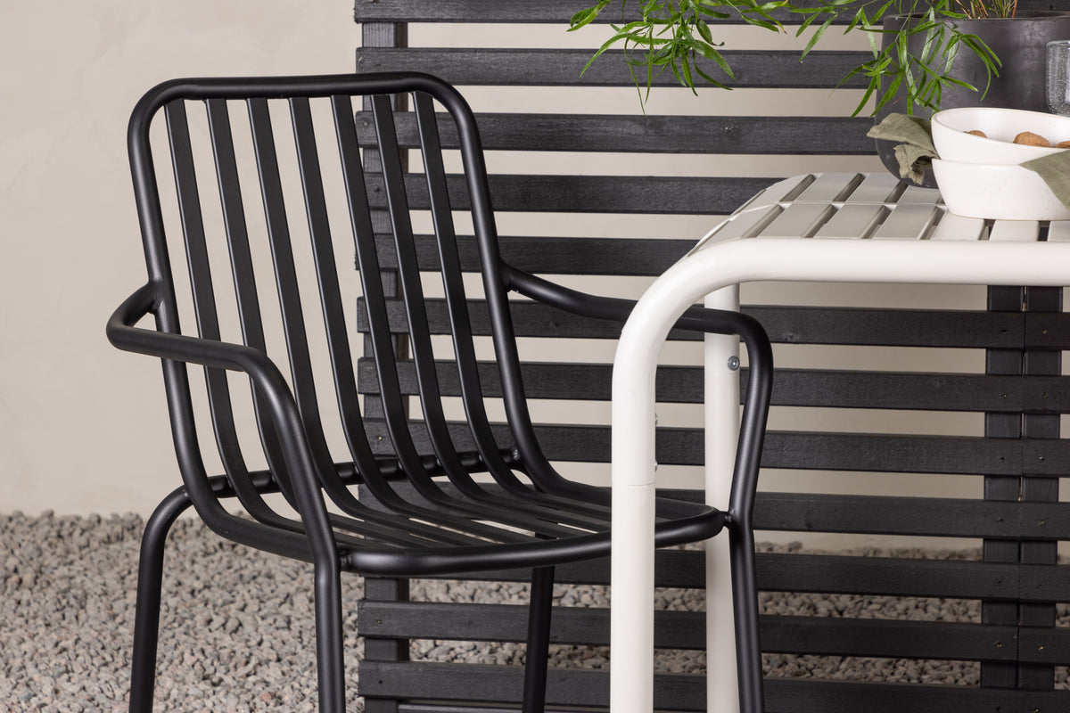 Venture Design Borneo & Peking Cafebord 70 x 70 Beige + Matstolar 2-pack Svart
