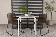 Venture Design Borneo & Lindos Cafebord 70 x 70 Beige + Matstolar 2-pack Brun/Svart