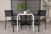 Venture Design Copacabana & Borneo Matstolar 2-pack Svart + Cafebord 70 x 70 Beige