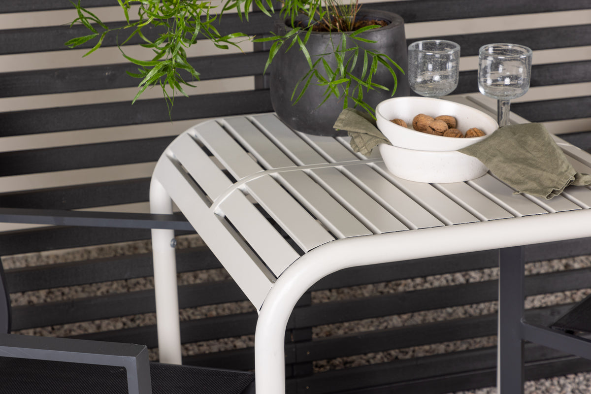 Venture Design Copacabana & Borneo Matstolar 2-pack Svart + Cafebord 70 x 70 Beige