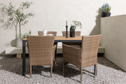 Venture Design Malina & Break Matstolar 2-pack Natur + Rektangulära Matbord 150 x 90 Svart