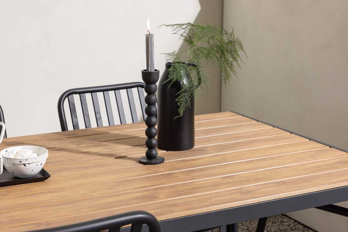 Venture Design Break & Peking Rektangulära Matbord 150 x 90 Svart + Matstolar 2-pack Svart