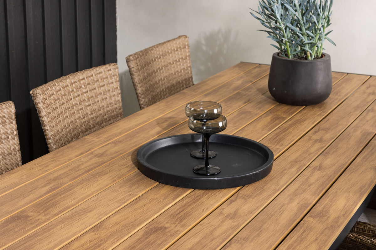 Venture Design Malina & Break Matstolar Natur + Rektangulära Matbord 205x90x74 Natur