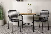 Venture Design Holmbeck & Peking Cafebord 70 x 55 Natur + Matstolar 2-pack Svart