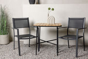 Venture Design Copacabana & Holmbeck Matstolar 2-pack Svart + Cafebord 70 x 55 Natur